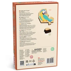 HABA Wooden Toys|4 Years < Parrot 2-in-1 Wooden Puzzle