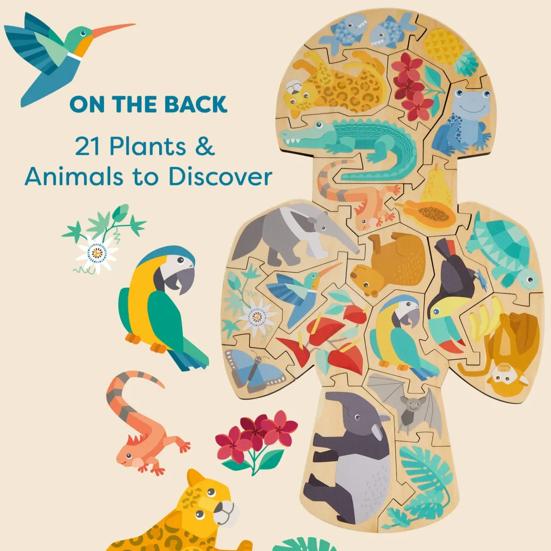 HABA Wooden Toys|4 Years < Parrot 2-in-1 Wooden Puzzle