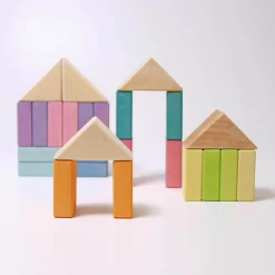 Grimm's Spiel u0026 Holz Marble & Ball Runs|Wooden Toys < Pastel Duo Wooden Block Set