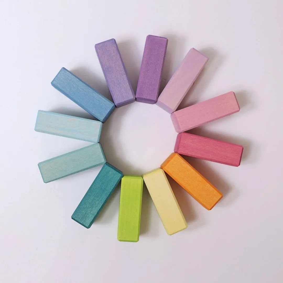 Grimm's Spiel u0026 Holz Marble & Ball Runs|Wooden Toys < Pastel Duo Wooden Block Set