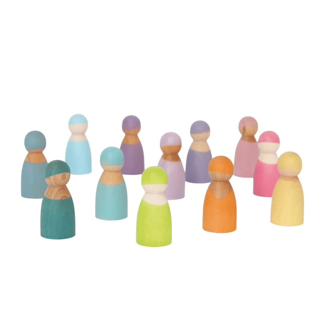 Grimm's Spiel u0026 Holz 12-24 Months|Dolls < 12 Pastel Wooden Peg Dolls