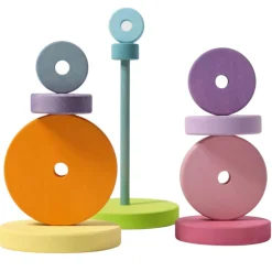 Grimm's Spiel u0026 Holz 12-24 Months|Wooden Toys < Pastel Wooden Stacking Tower