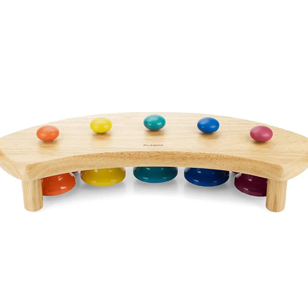 Beyond 123 Parents|Wooden Toys < Pentatonic Pat Bells Station