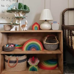 Grimm's Spiel u0026 Holz 12-24 Months|Marble & Ball Runs < 12-Piece Wooden Rainbow Stacking Tunnel