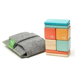 Tegu 12-24 Months|Wooden Toys < Pocket Pouch Wooden Magnetic Blocks - Sunset