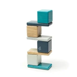 Tegu 12-24 Months|Wooden Toys < Pocket Pouch Wooden Magnetic Blocks - Blues