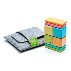 Tegu 12-24 Months|Wooden Toys < Pocket Pouch Wooden Magnetic Blocks - Tints