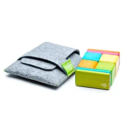 Tegu 12-24 Months|Wooden Toys < Pocket Pouch Wooden Magnetic Blocks - Tints