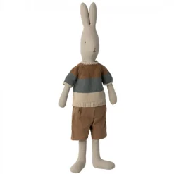 Maileg USA 12-24 Months|Maileg Collection < Rabbit in Knitted Shirt and Shorts - Size 4