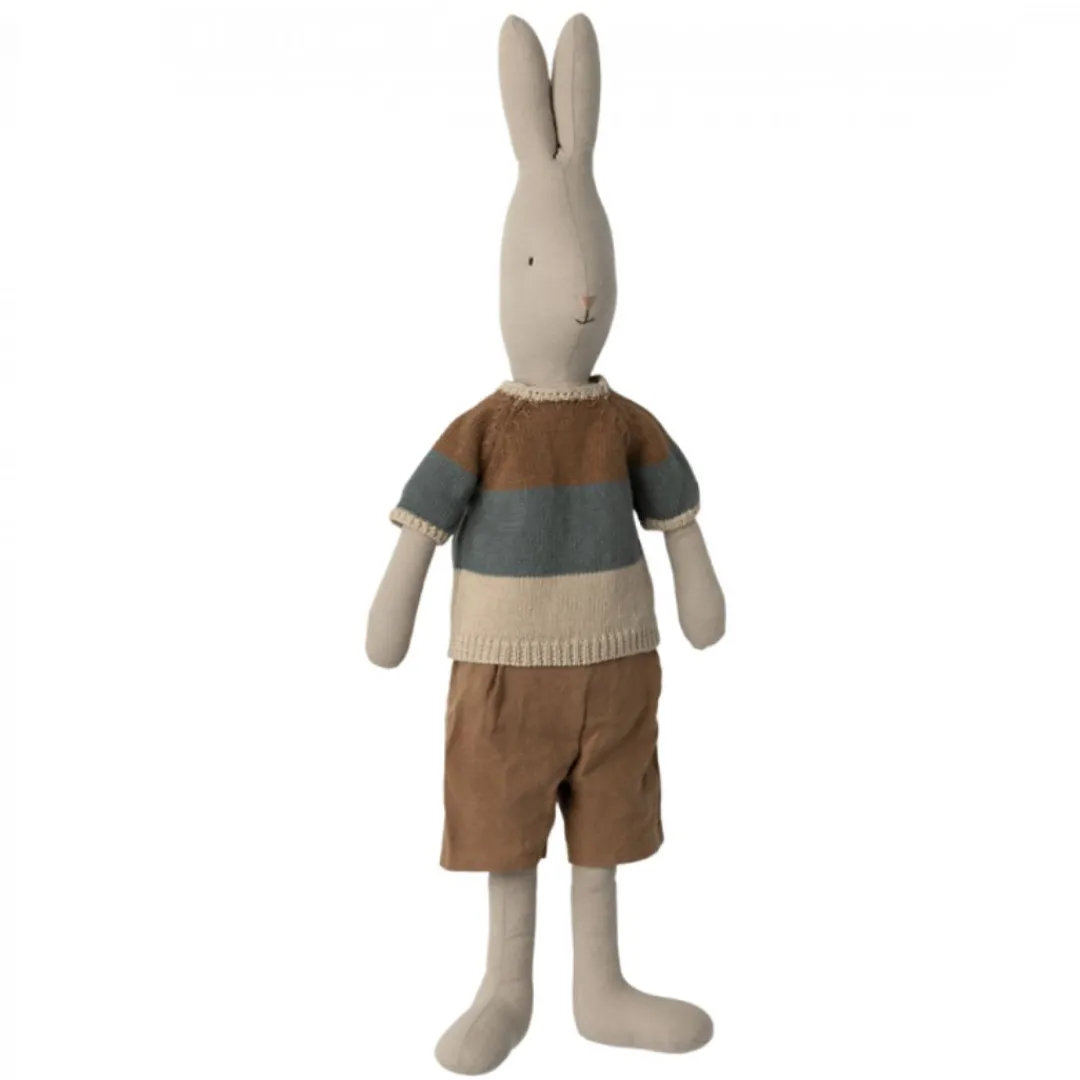 Maileg USA 12-24 Months|Maileg Collection < Rabbit in Knitted Shirt and Shorts - Size 4