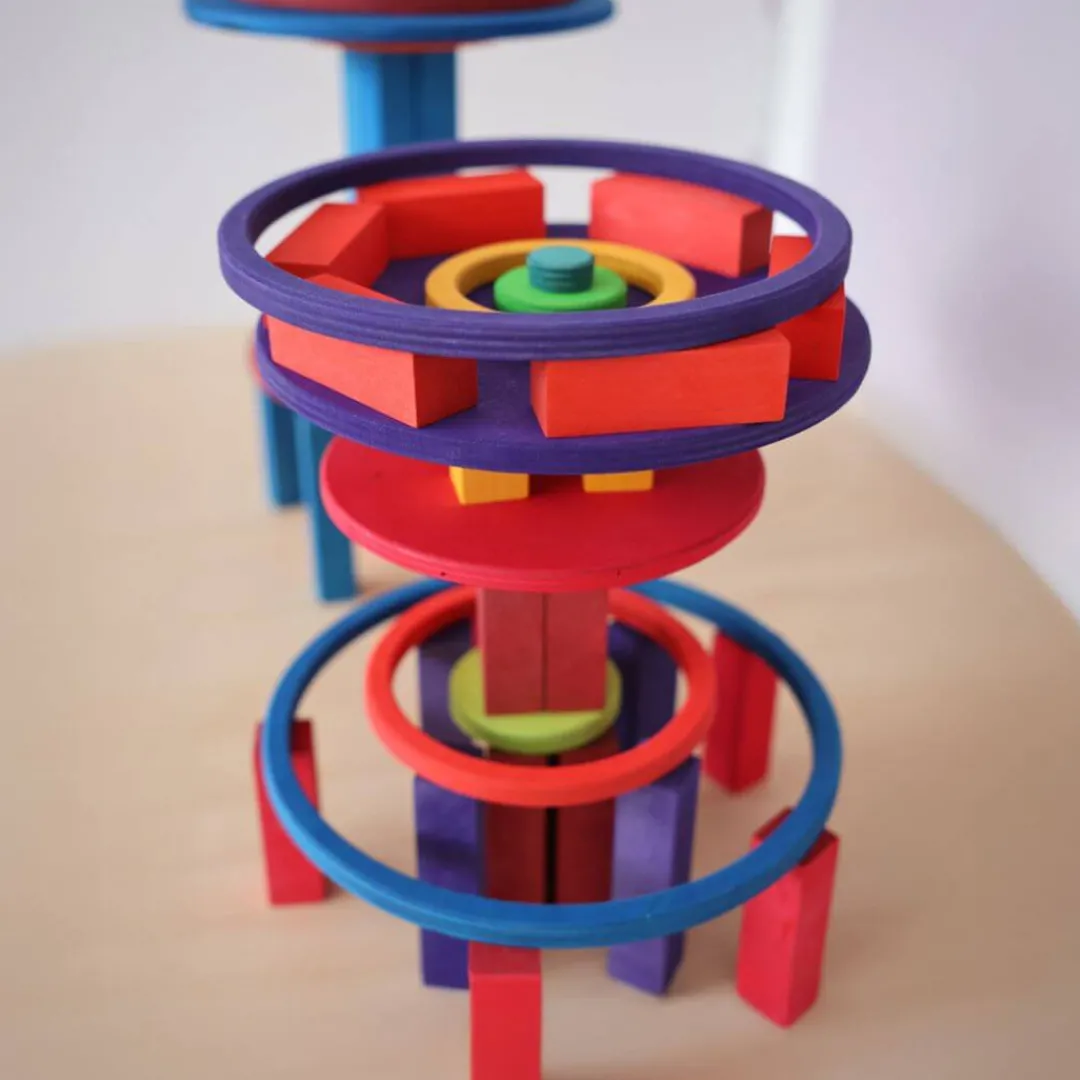 Grimm's Spiel u0026 Holz Marble & Ball Runs|Wooden Toys < Circles and Rings Set