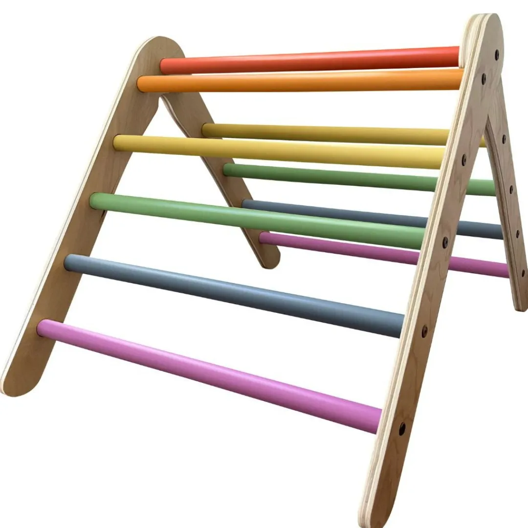 Bella Luna Toys 12-24 Months|Wooden Toys < Rainbow Climbing Triangle