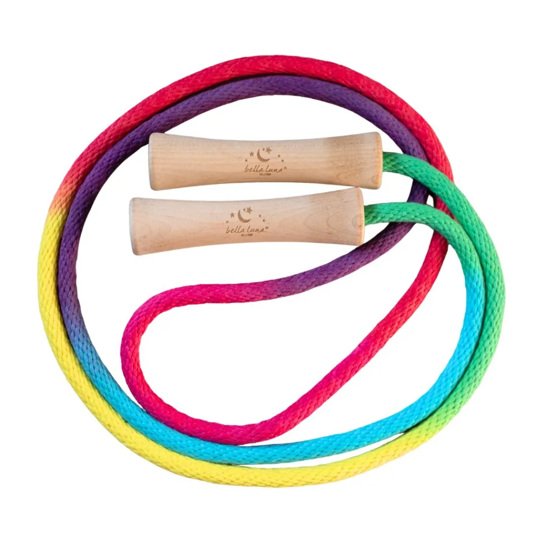 Bella Luna Toys Outdoor Toys|Wooden Toys < Rainbow Jump Rope with Wooden Handles