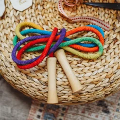 Bella Luna Toys Outdoor Toys|Wooden Toys < Rainbow Jump Rope with Wooden Handles