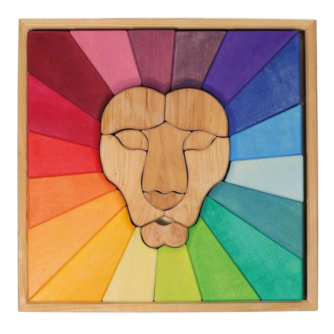 Grimm's Spiel u0026 Holz Wooden Toys|4 Years < Rainbow Lion Wooden Puzzle