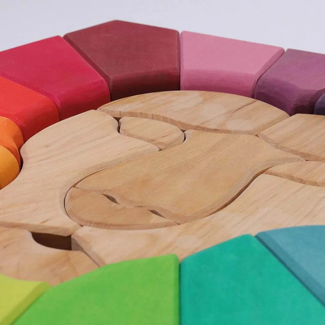 Grimm's Spiel u0026 Holz Wooden Toys|4 Years < Rainbow Lion Wooden Puzzle