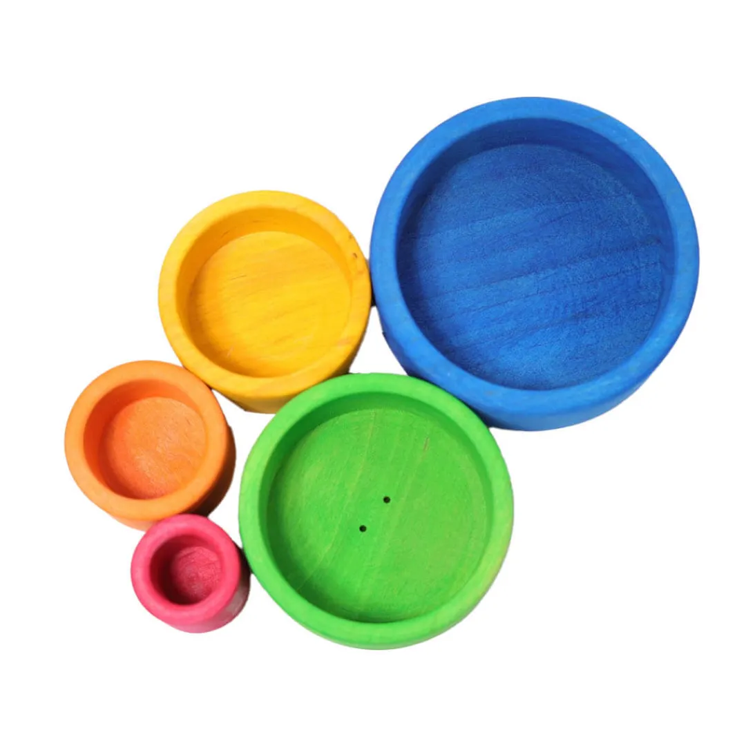 Grimm's Spiel u0026 Holz 12-24 Months|Early Learning < Rainbow Nesting Bowls