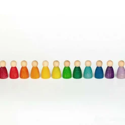 Grapat Dolls|Wooden Toys < 12 Rainbow Nins - Wooden Peg People