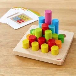 HABA Wooden Toys|Games < Rainbow Risers Wooden Stacking Game