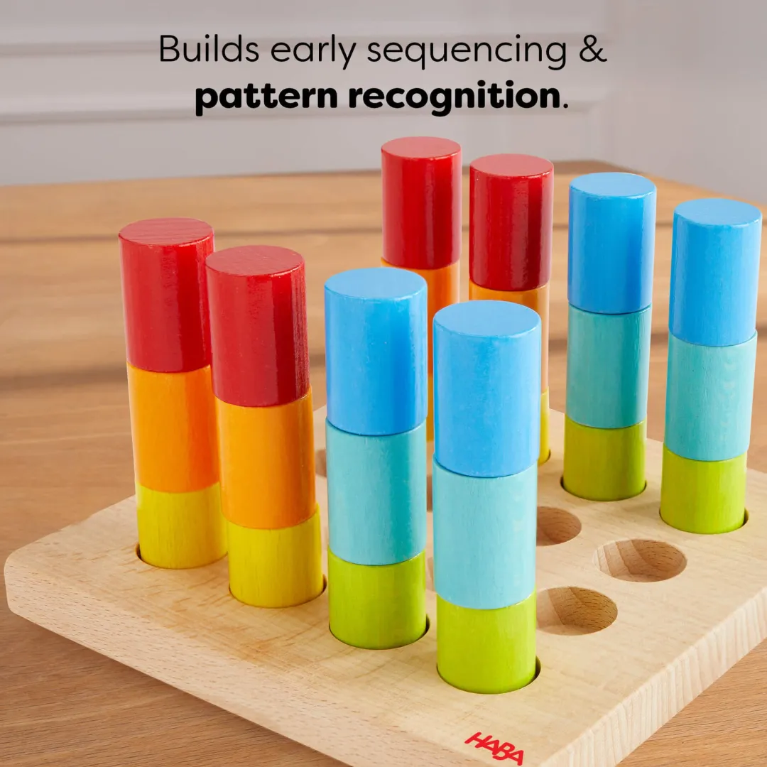 HABA Wooden Toys|Games < Rainbow Risers Wooden Stacking Game