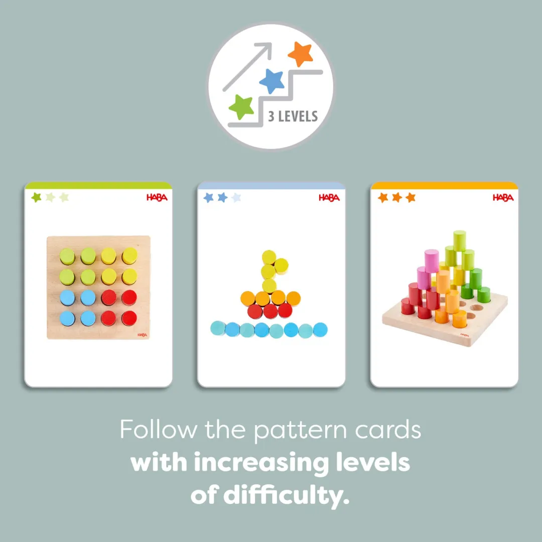 HABA Wooden Toys|Games < Rainbow Risers Wooden Stacking Game