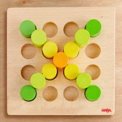 HABA Wooden Toys|Games < Rainbow Risers Wooden Stacking Game