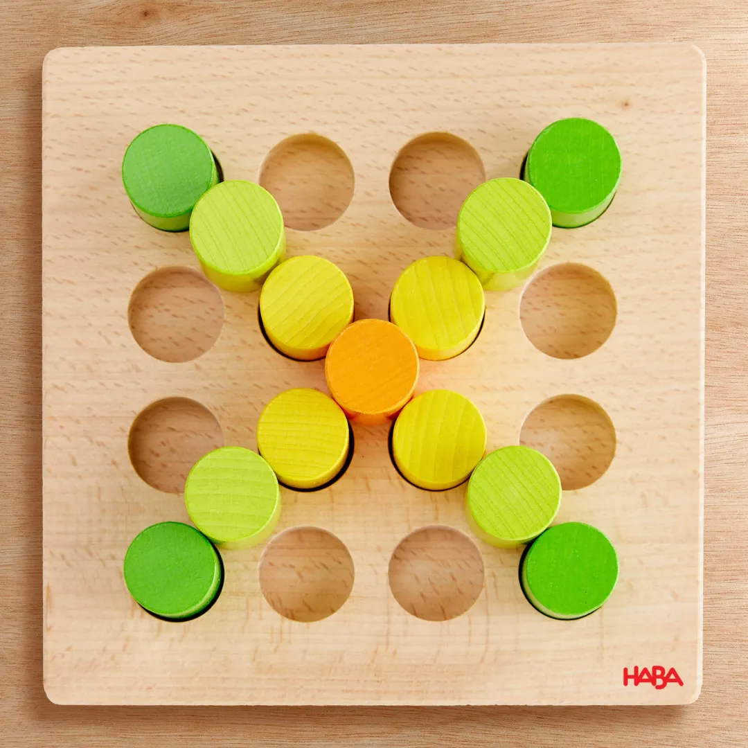 HABA Wooden Toys|Games < Rainbow Risers Wooden Stacking Game