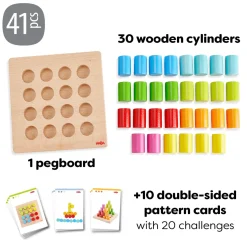 HABA Wooden Toys|Games < Rainbow Risers Wooden Stacking Game