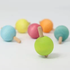 Grimm's Spiel u0026 Holz Wooden Toys|4 Years < Spinning Tops - Set of 6