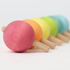 Grimm's Spiel u0026 Holz Wooden Toys|4 Years < Spinning Tops - Set of 6