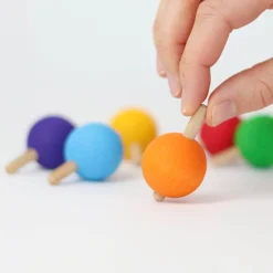 Grimm's Spiel u0026 Holz Wooden Toys|4 Years < Spinning Tops - Set of 6