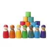 Grimm's Spiel u0026 Holz 12-24 Months|Dolls < 7 Rainbow Wooden Peg Dolls in Bowls
