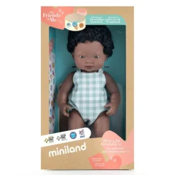 Miniland Dolls|4 Years < Realistic Montessori Doll - Black Boy