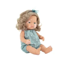 Miniland Dolls|4 Years < Realistic Montessori Doll - White Girl with Vitiligo