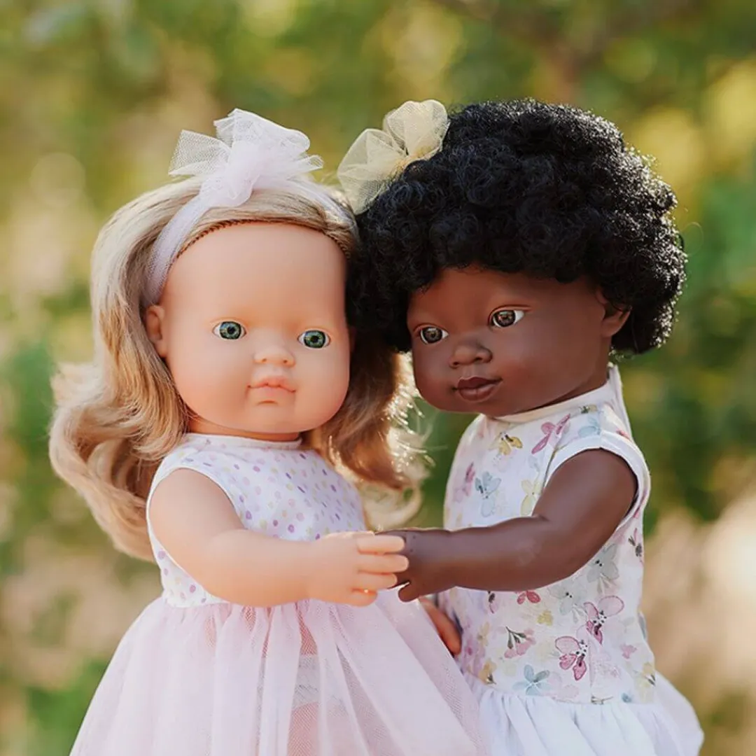 Miniland Dolls|4 Years < Realistic Montessori Doll - White Girl with Blonde Hair