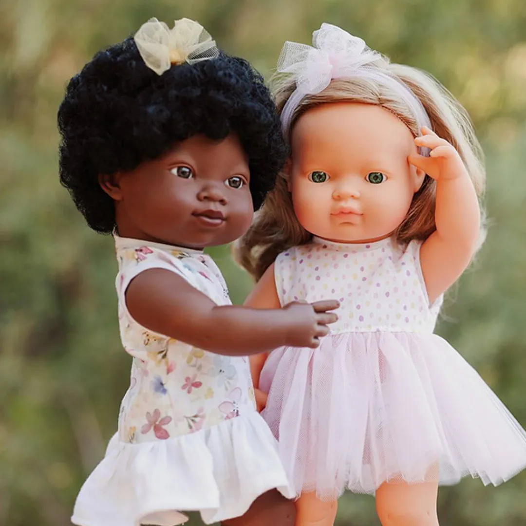 Miniland Dolls|4 Years < Realistic Montessori Doll - White Girl with Blonde Hair