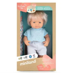 Miniland Dolls|4 Years < Realistic Montessori Doll - White Boy with Blond Hair