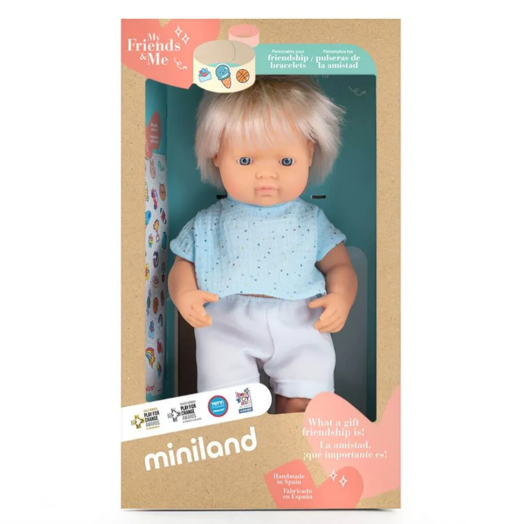 Miniland Dolls|4 Years < Realistic Montessori Doll - White Boy with Blond Hair