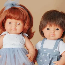Miniland Dolls|4 Years < Realistic Montessori Doll - White Boy with Brown Hair