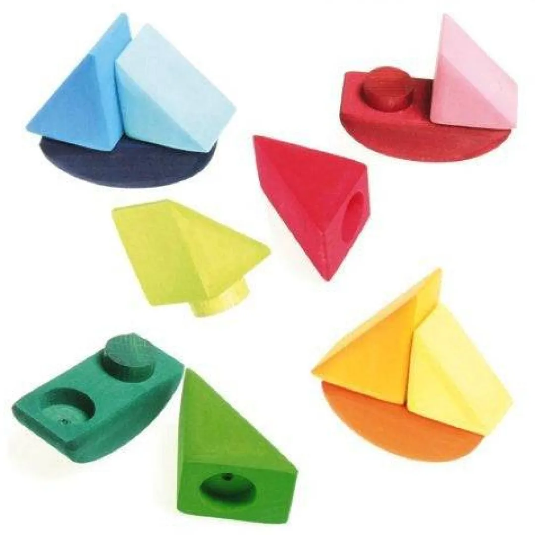 Grimm's Spiel u0026 Holz 12-24 Months|Wooden Toys < Rolling Boats Wooden Blocks