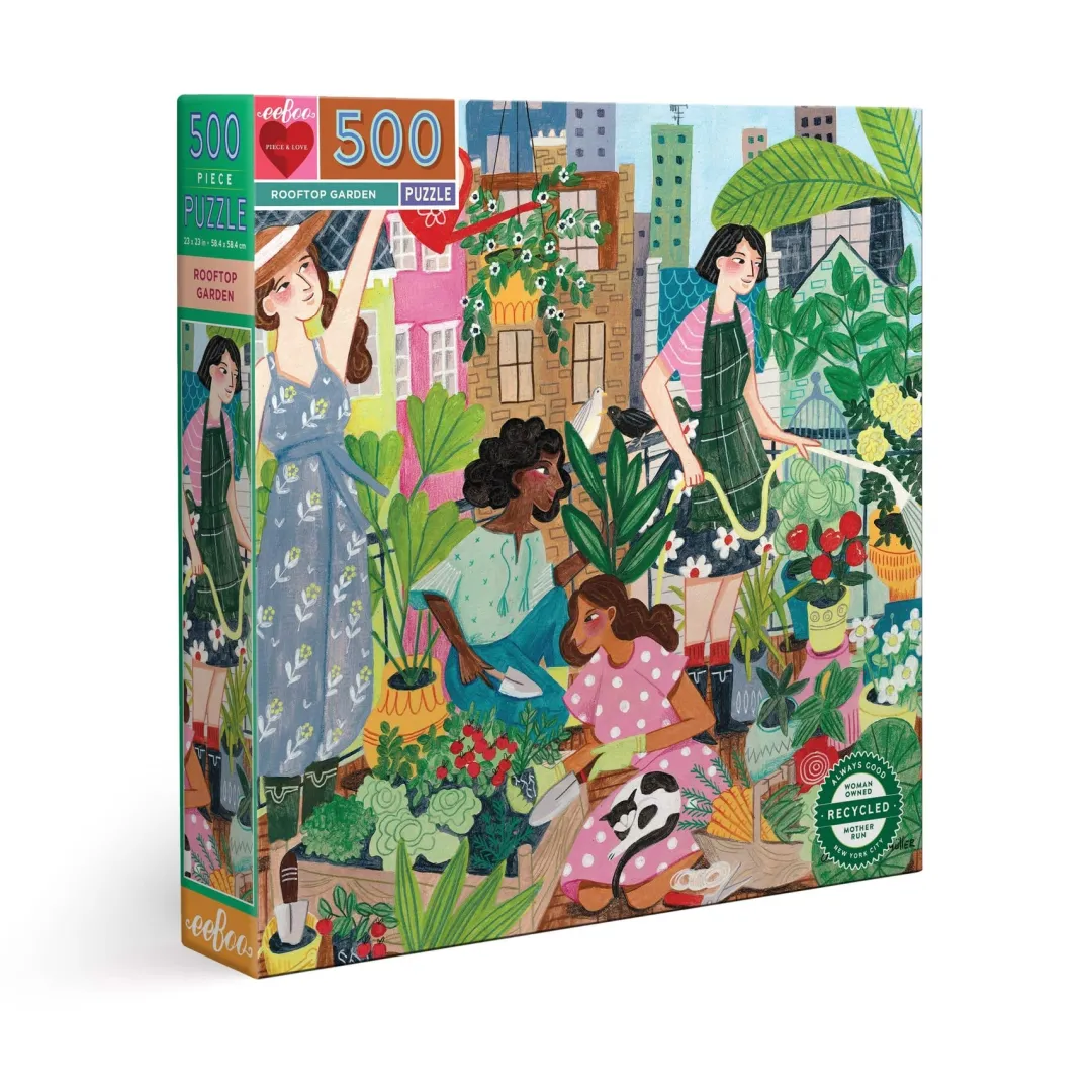 eeBoo Puzzles|7+ Years < Rooftop Garden 500 Piece Jigsaw Puzzle