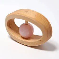 Grimm's Spiel u0026 Holz 12-24 Months|Handmade Toys < Rose Quartz Wooden Baby Rattle
