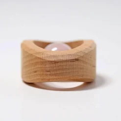 Grimm's Spiel u0026 Holz 12-24 Months|Handmade Toys < Rose Quartz Wooden Baby Rattle