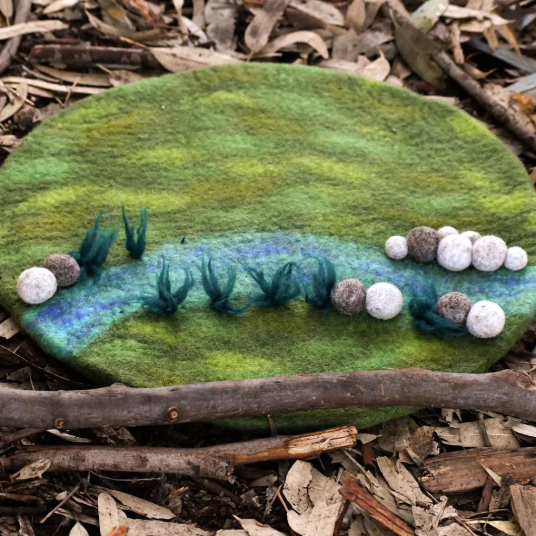 Tara Treasures Summer Nature Table|4 Years < Round Felted River Play Mat