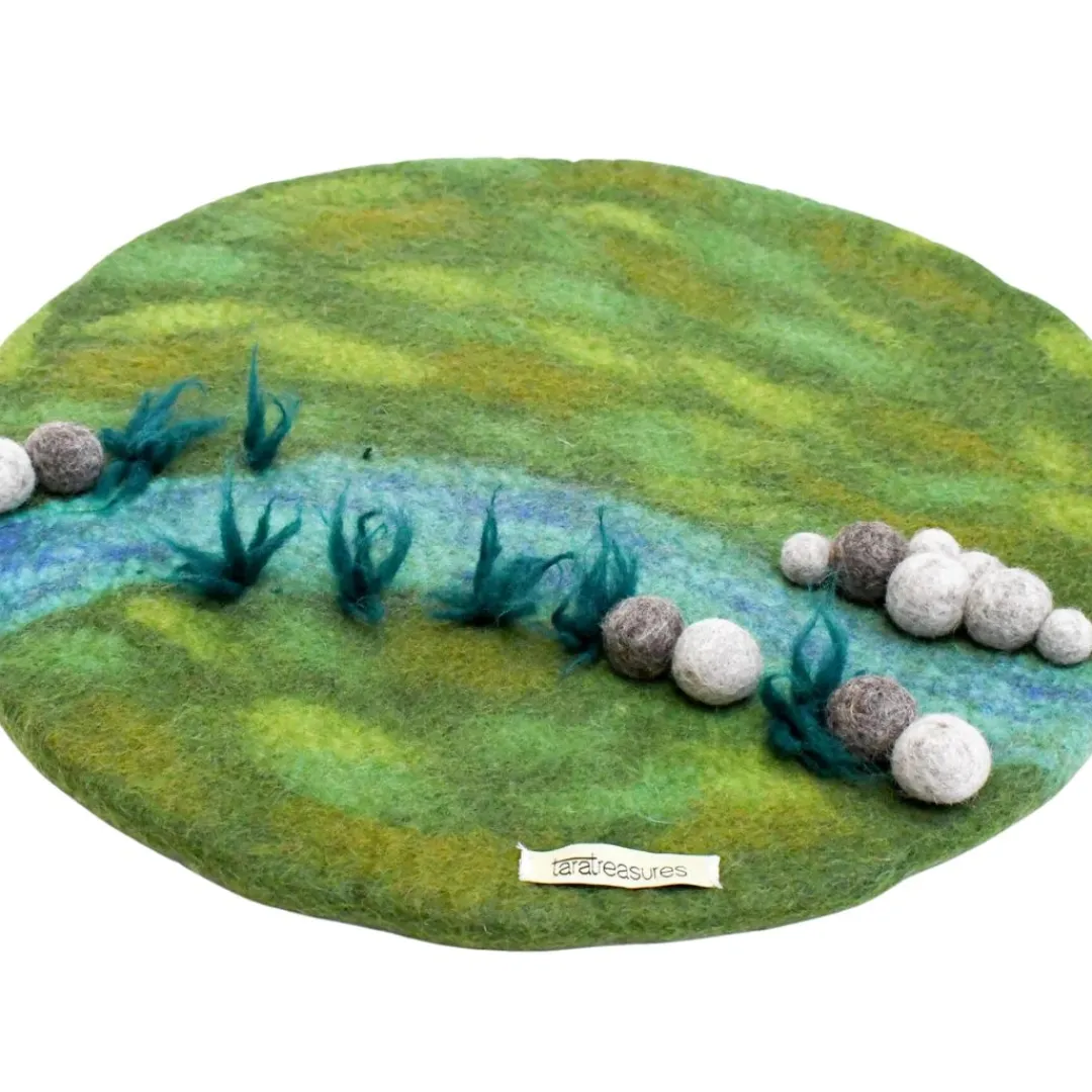 Tara Treasures Summer Nature Table|4 Years < Round Felted River Play Mat