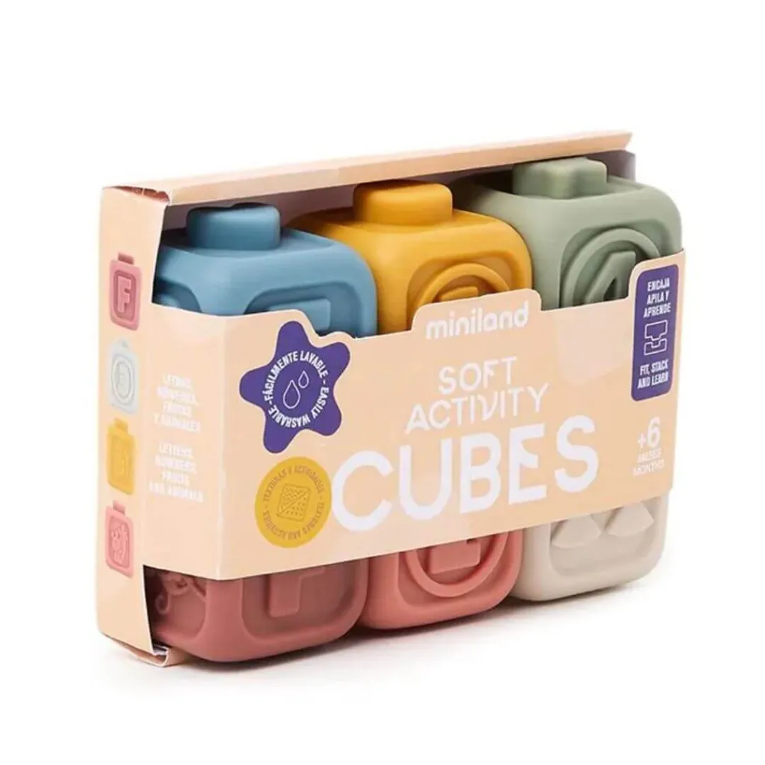 Miniland 12-24 Months|Early Learning < Sensory Activity Rubber Cubes