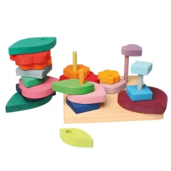 Grimm's Spiel u0026 Holz 12-24 Months|Early Learning < Shapes and Colors - Wooden Stacking and Sorting Toy