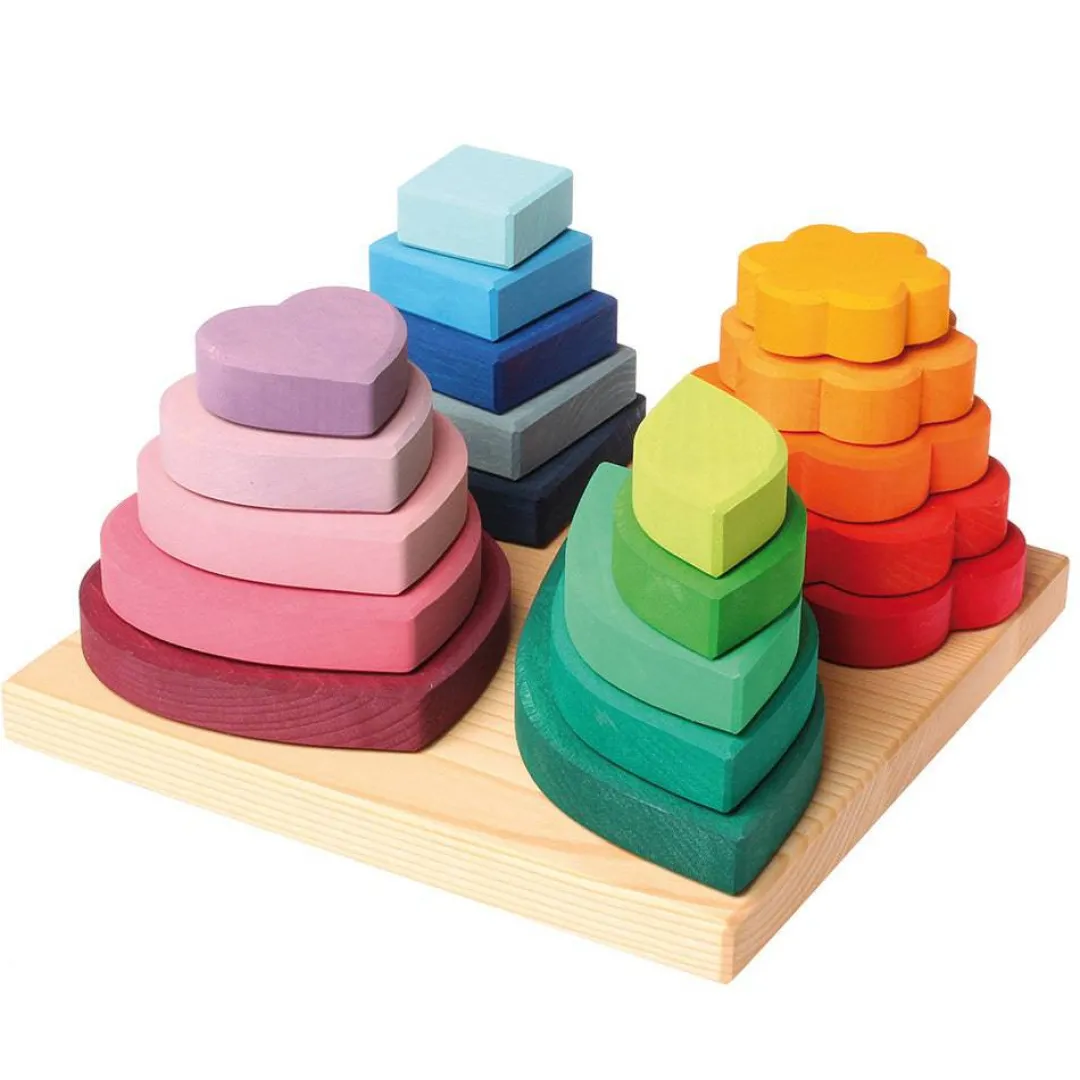 Grimm's Spiel u0026 Holz 12-24 Months|Early Learning < Shapes and Colors - Wooden Stacking and Sorting Toy