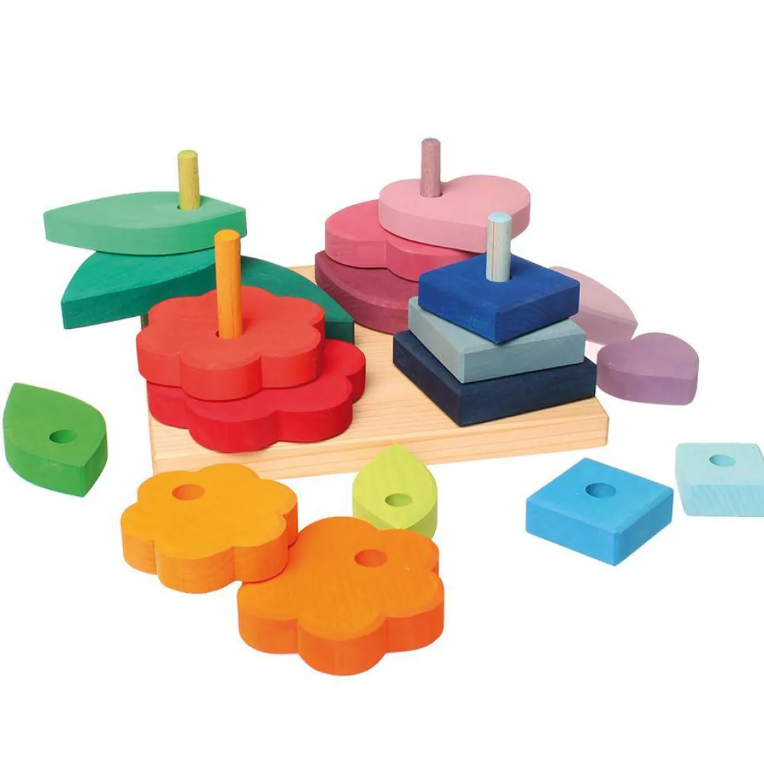 Grimm's Spiel u0026 Holz 12-24 Months|Early Learning < Shapes and Colors - Wooden Stacking and Sorting Toy