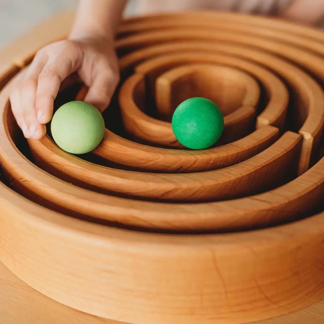 Grimm's Spiel u0026 Holz Marble & Ball Runs|Early Learning < Small Wooden Rainbow Balls, Set of 12